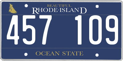 RI license plate 457109