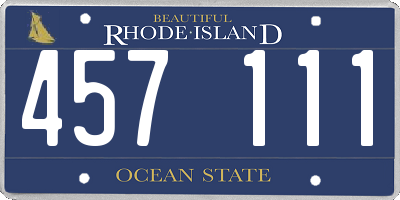 RI license plate 457111