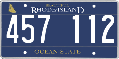 RI license plate 457112