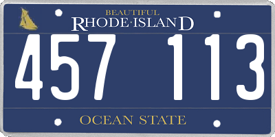 RI license plate 457113