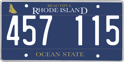 RI license plate 457115