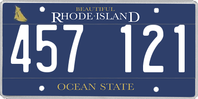 RI license plate 457121