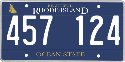 RI license plate 457124