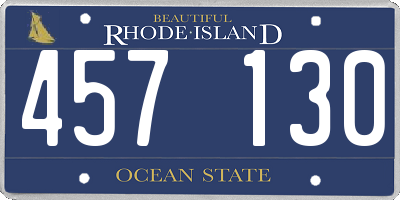 RI license plate 457130