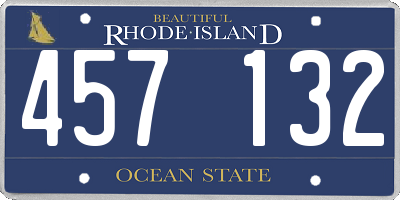 RI license plate 457132
