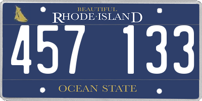 RI license plate 457133