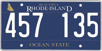 RI license plate 457135