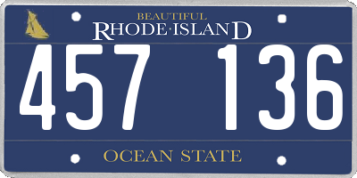 RI license plate 457136