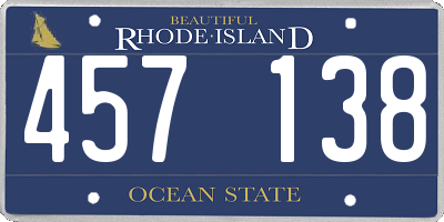 RI license plate 457138