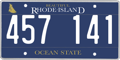 RI license plate 457141