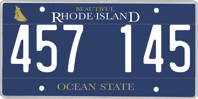 RI license plate 457145