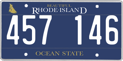 RI license plate 457146