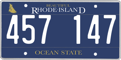 RI license plate 457147