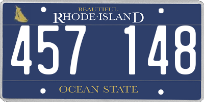 RI license plate 457148