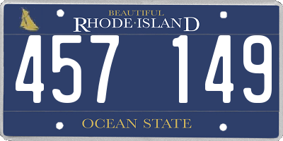RI license plate 457149