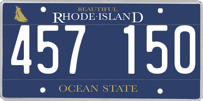 RI license plate 457150