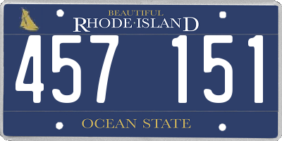 RI license plate 457151