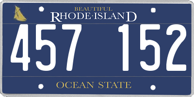 RI license plate 457152