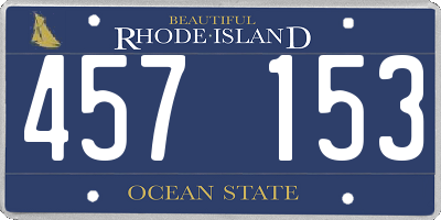 RI license plate 457153