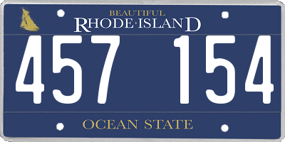 RI license plate 457154