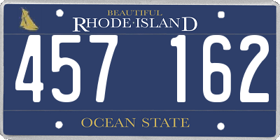 RI license plate 457162