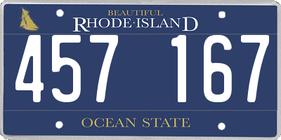 RI license plate 457167