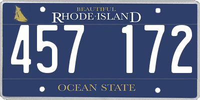 RI license plate 457172