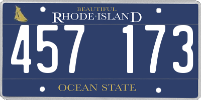 RI license plate 457173