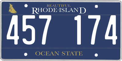 RI license plate 457174