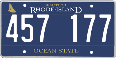 RI license plate 457177