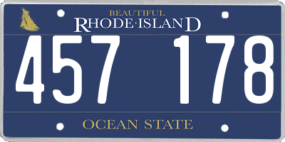 RI license plate 457178