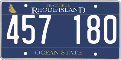 RI license plate 457180