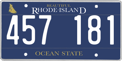 RI license plate 457181