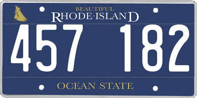 RI license plate 457182