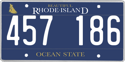 RI license plate 457186