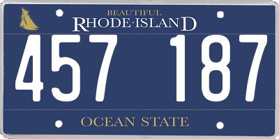 RI license plate 457187