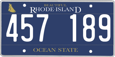 RI license plate 457189
