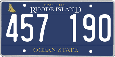 RI license plate 457190