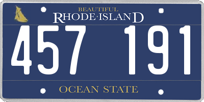 RI license plate 457191