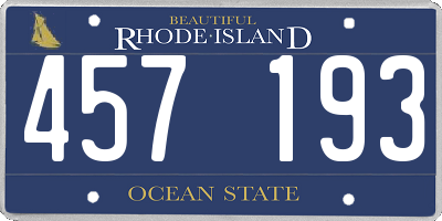 RI license plate 457193