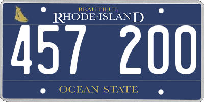 RI license plate 457200