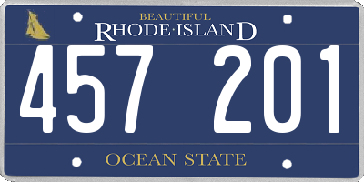 RI license plate 457201