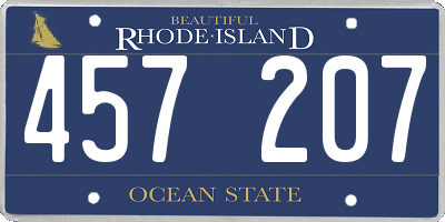 RI license plate 457207