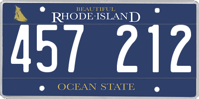 RI license plate 457212