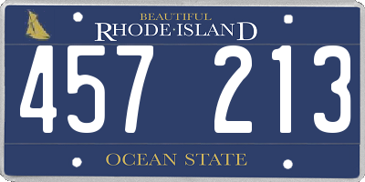 RI license plate 457213