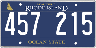 RI license plate 457215