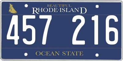 RI license plate 457216