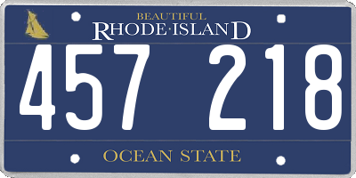 RI license plate 457218