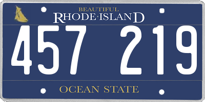 RI license plate 457219