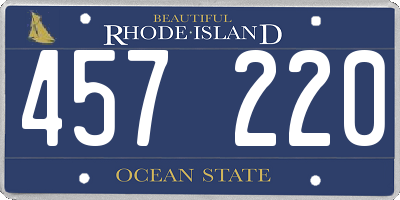 RI license plate 457220